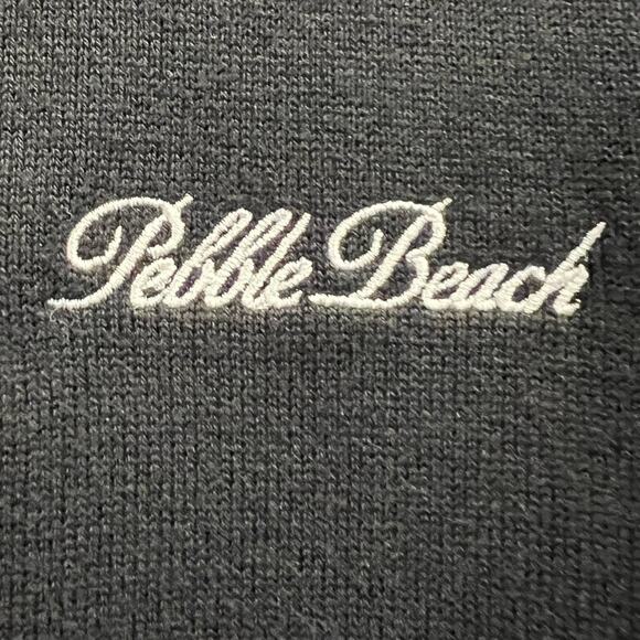 Sport Haley Pebble Beach Black White Zipup sweater Woman Medium 100% PIMA Cotton - Picture 7 of 9